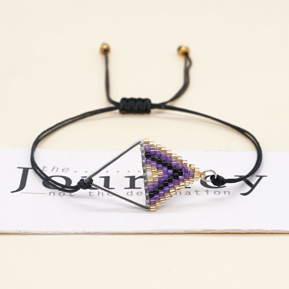 Ethnic Style Beads Hand-woven Triangle Geometry Bracelet