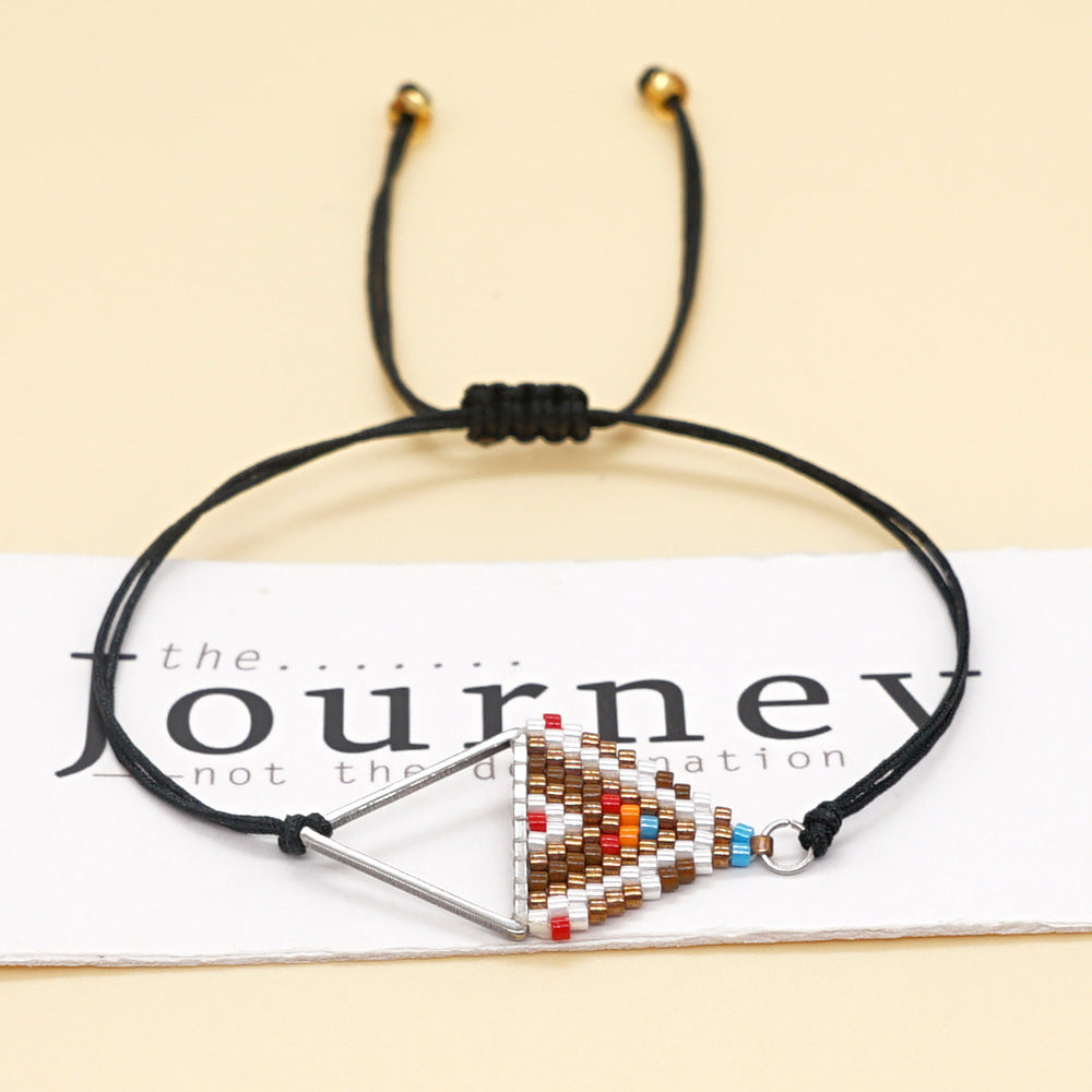 Ethnic Style Beads Hand-woven Triangle Geometry Bracelet