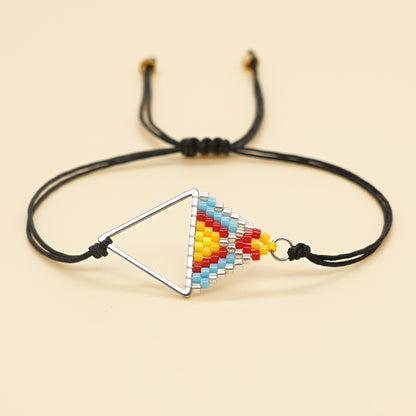 Ethnic Style Beads Hand-woven Triangle Geometry Bracelet