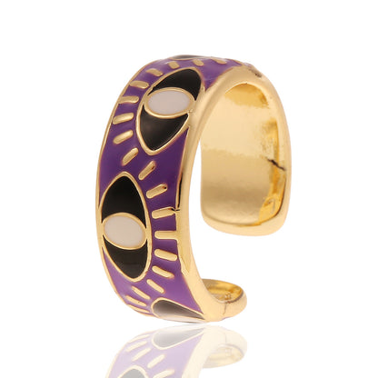 European And American Fashion Evil Eye Copper Ring Wholesale