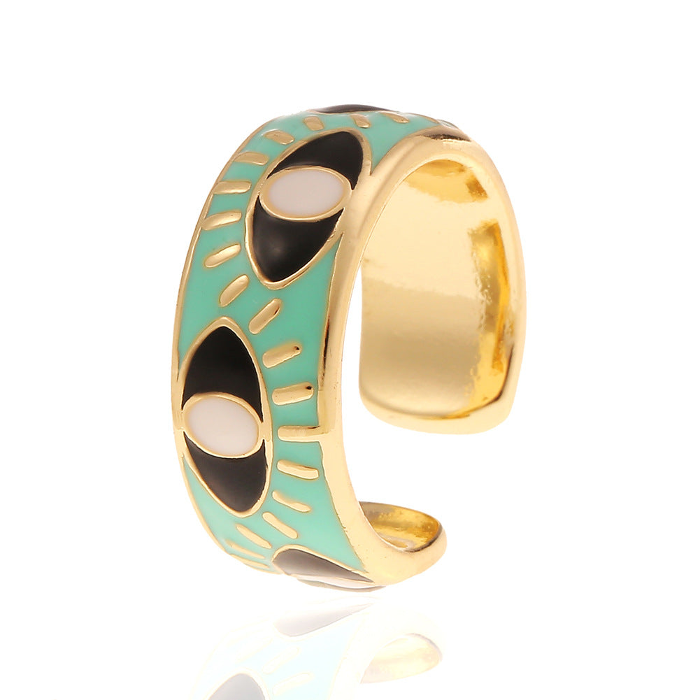 European And American Fashion Evil Eye Copper Ring Wholesale