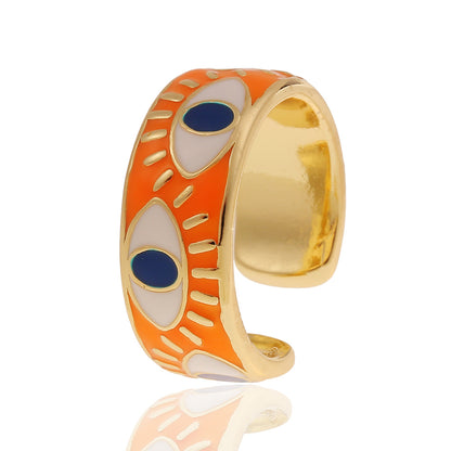 European And American Fashion Evil Eye Copper Ring Wholesale