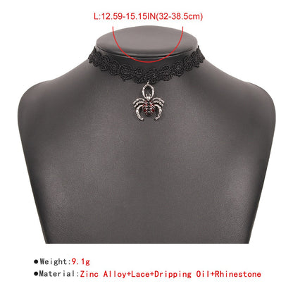 Retro Lace Creative Spider Pendant Necklace Wholesale