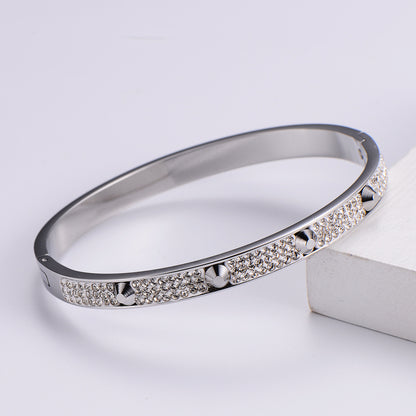 Fashion Diamond-studded Nail Stainless Steel Bracelet