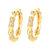 Fashion Micro-inlaid Colored Diamonds Bamboo Earrings Geometric Irregular Shape Copper Earrings