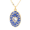 Cross-border Jewelry Dripping Oil Heart  Pendant Clavicle Chain Geometric Color Necklace