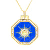 European And American Color Dripping Oil Zircon Pendant Necklace Fashion Eight-pointed Star Clavicle Chain