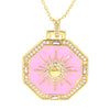 European And American Color Dripping Oil Zircon Pendant Necklace Fashion Eight-pointed Star Clavicle Chain