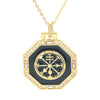 Dripping Round Brand Pendant Necklace Hip Hop Fashion Hexagon Clavicle Chain