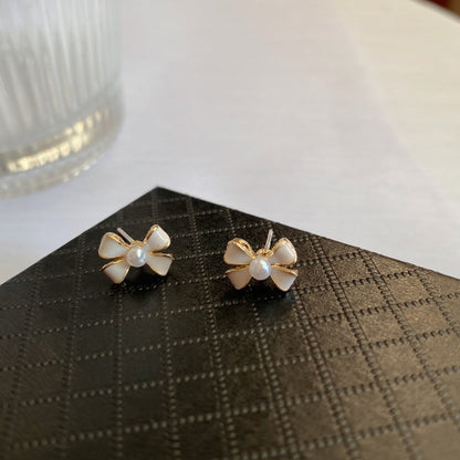 Korean Style Pearl Bow Stud Earrings Fashion Earrings