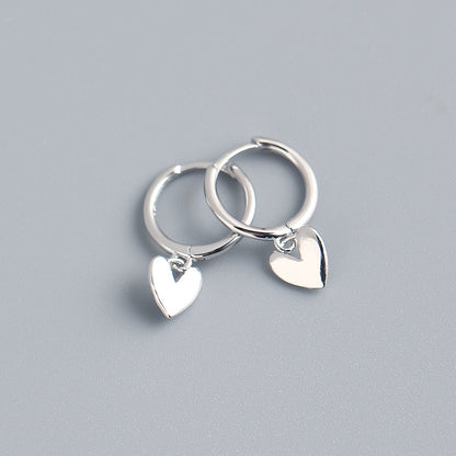 Korean New Simple Heart-shape Silver Earrings Wholesale