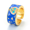 Oily Love Eye Copper Micro-inlaid Zircon Couple Female Fashion Open Ring