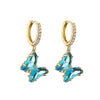 Jewelry Crystal Butterfly Colorful Butterfly Earrings Ear Buckles Cross-border