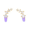 Long Earrings Female Color Drip Enamel Ear Bone Clip Temperament Korean Earrings