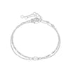 Simple Double-layer Stainless Steel Stacked Pearl Chain Bracelet Jewelry Wholesale