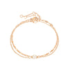 Simple Double-layer Stainless Steel Stacked Pearl Chain Bracelet Jewelry Wholesale