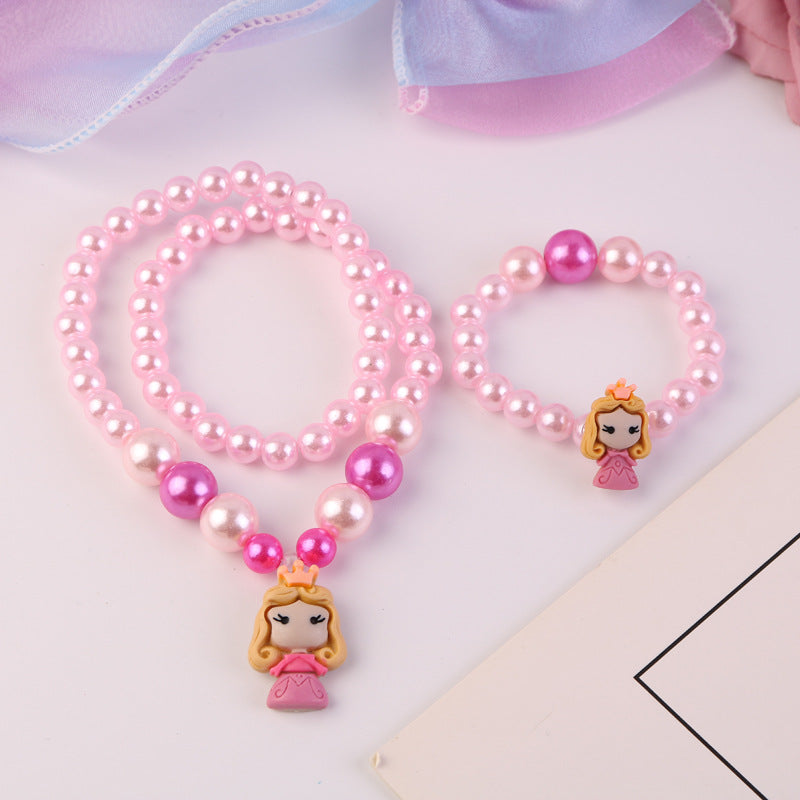 Children's Necklace  Pearl Princess Jewelry