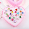 Children's Ring Exquisite Flashing Diamond Adjustable Finger Toy 36 Pieces