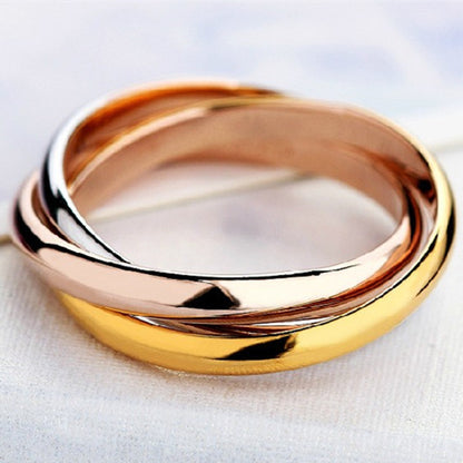 Retro Titanium Steel Three-ring Ring