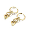 European And American Fashion Chain Circle Stainless Steel Earrings