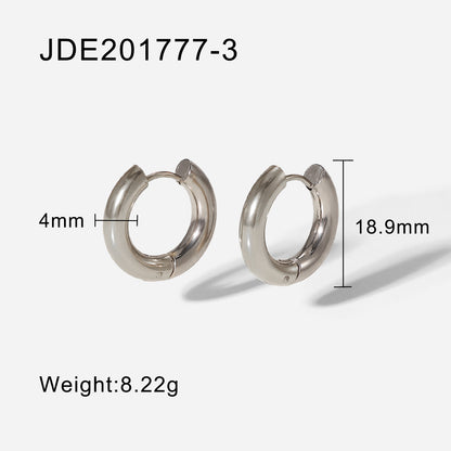 Simple 18k Gold-plated Stainless Steel Jewelry Gold And Silver Hoop Earrings Jewelry