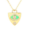 Dripping Oil Eye Pendant Necklace Geometric Color Devil's Eye Clavicle Chain