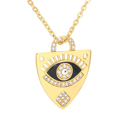 Dripping Oil Eye Pendant Necklace Geometric Color Devil's Eye Clavicle Chain