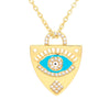 Dripping Oil Eye Pendant Necklace Geometric Color Devil's Eye Clavicle Chain