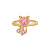 Pink Cat Ring Ins Style Adjustable Opening Ring Temperament Ring Wholesale