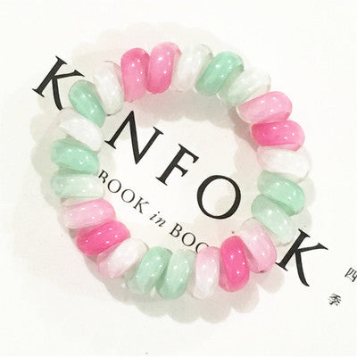 Korean Phone Cord Hair Ring Head Rope Hair Rubber Band Korean Candy-Colored Hair Rope