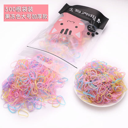 Children'S Headdress Rubber Band Hair Tie Black Rubber Band Thickened Hair Rope