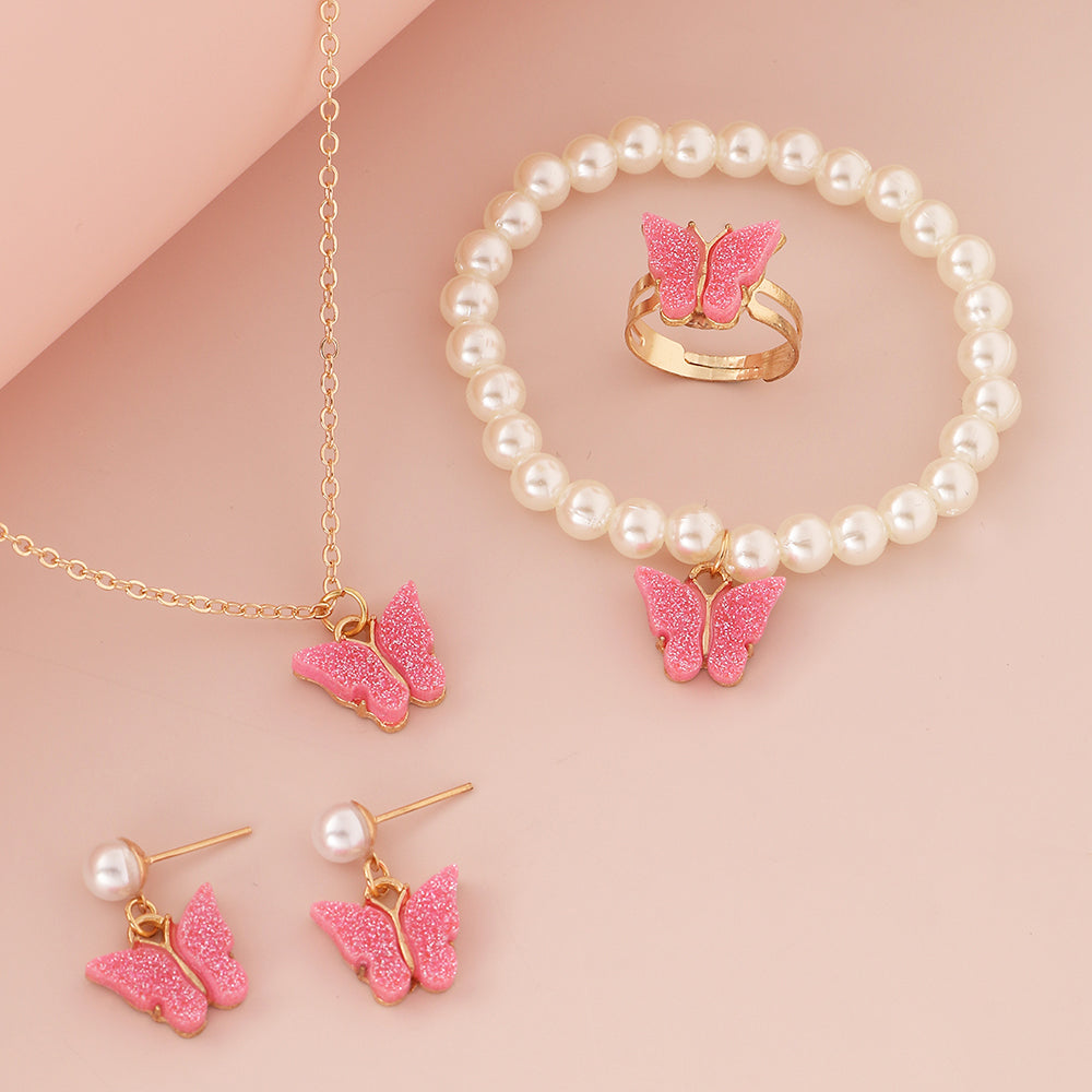 Butterfly Jewelry Set 5 Pieces Combination Wholesale