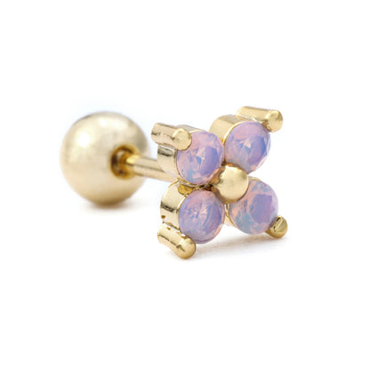 Blue Flower Bloggers Screw Piercing Ear Bone Nail Earrings