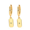 New Minimalist Diamond-studded Copper Inlaid Zircon Earrings Square Pendant Jewelry