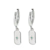 New Minimalist Diamond-studded Copper Inlaid Zircon Earrings Square Pendant Jewelry