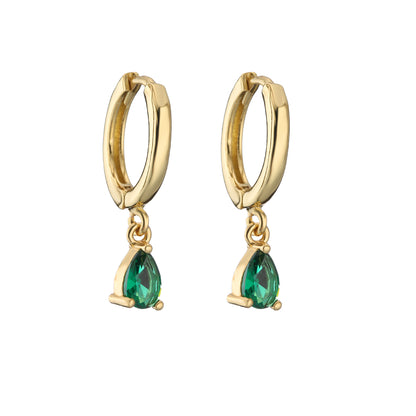 Multicolor Micro-inlaid Zircon Drop-shaped Colored Diamond Earrings