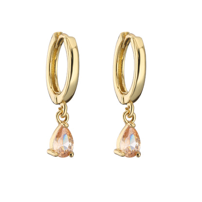 Multicolor Micro-inlaid Zircon Drop-shaped Colored Diamond Earrings