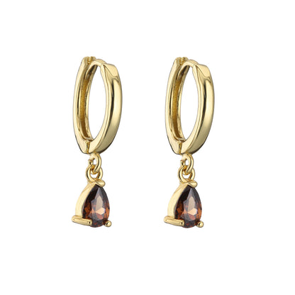 Multicolor Micro-inlaid Zircon Drop-shaped Colored Diamond Earrings