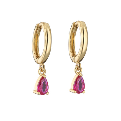 Multicolor Micro-inlaid Zircon Drop-shaped Colored Diamond Earrings