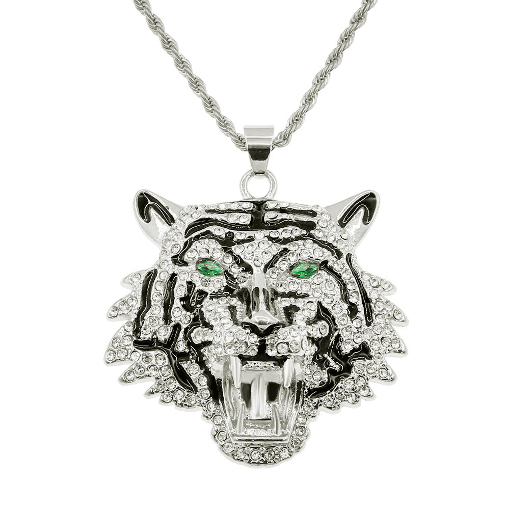 Fashion Animal Alloy Diamond Men's Pendant Necklace