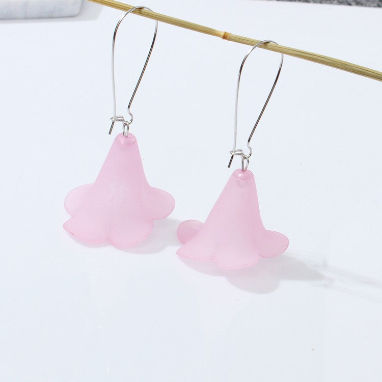 Korea's New Petal Earrings Lotus Flower Earrings Long Tassel Earrings