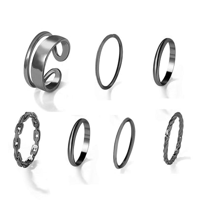 Joint Ring Wholesale Creative Simple Stacked Spiral Ring Set 6 Piece Set