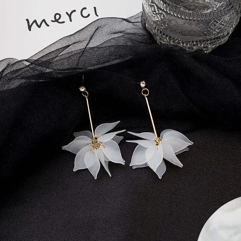 1 Pair Sweet Flower Plastic Resin Women's Drop Earrings