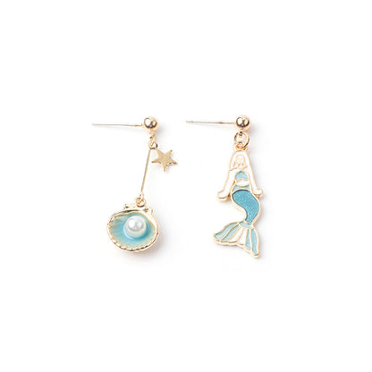 Asymmetrical Fried Egg Donuts Unicorn Earrings Wholesale