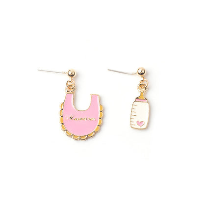 Asymmetrical Fried Egg Donuts Unicorn Earrings Wholesale