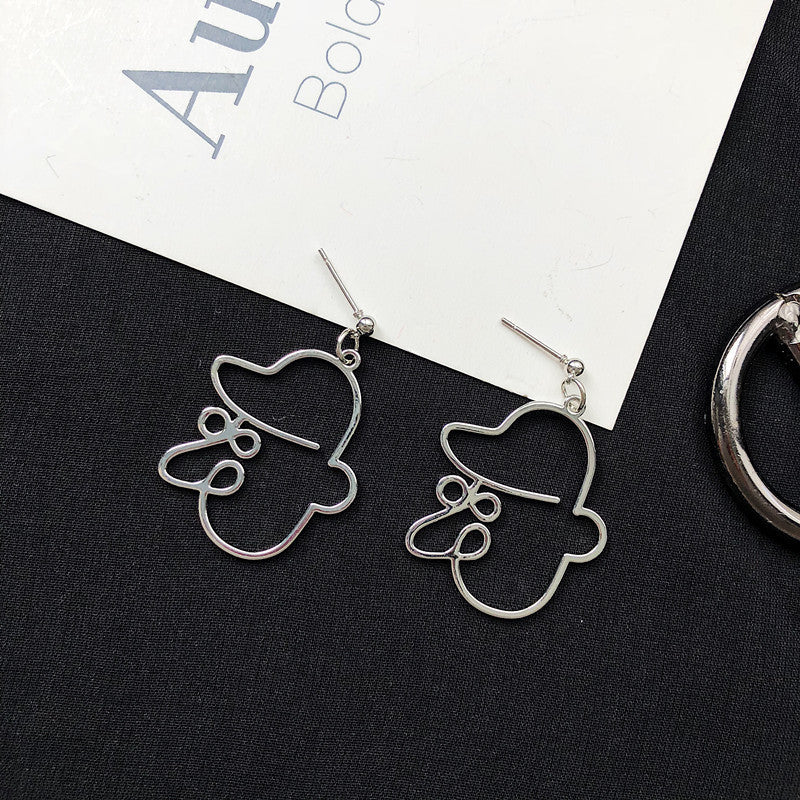 Tide Dating Geometric Exaggerated Personality Face Earrings