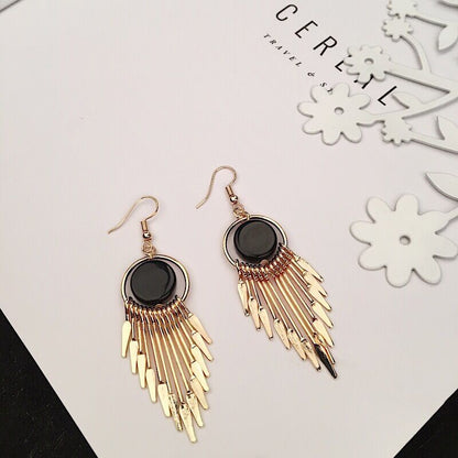 1 Pair Simple Style Round Tassel Alloy Plating Women's Chandelier Earrings