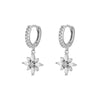 S925 Silver Needle Inlaid Zircon Full Diamond Flower Star Copper Earrings