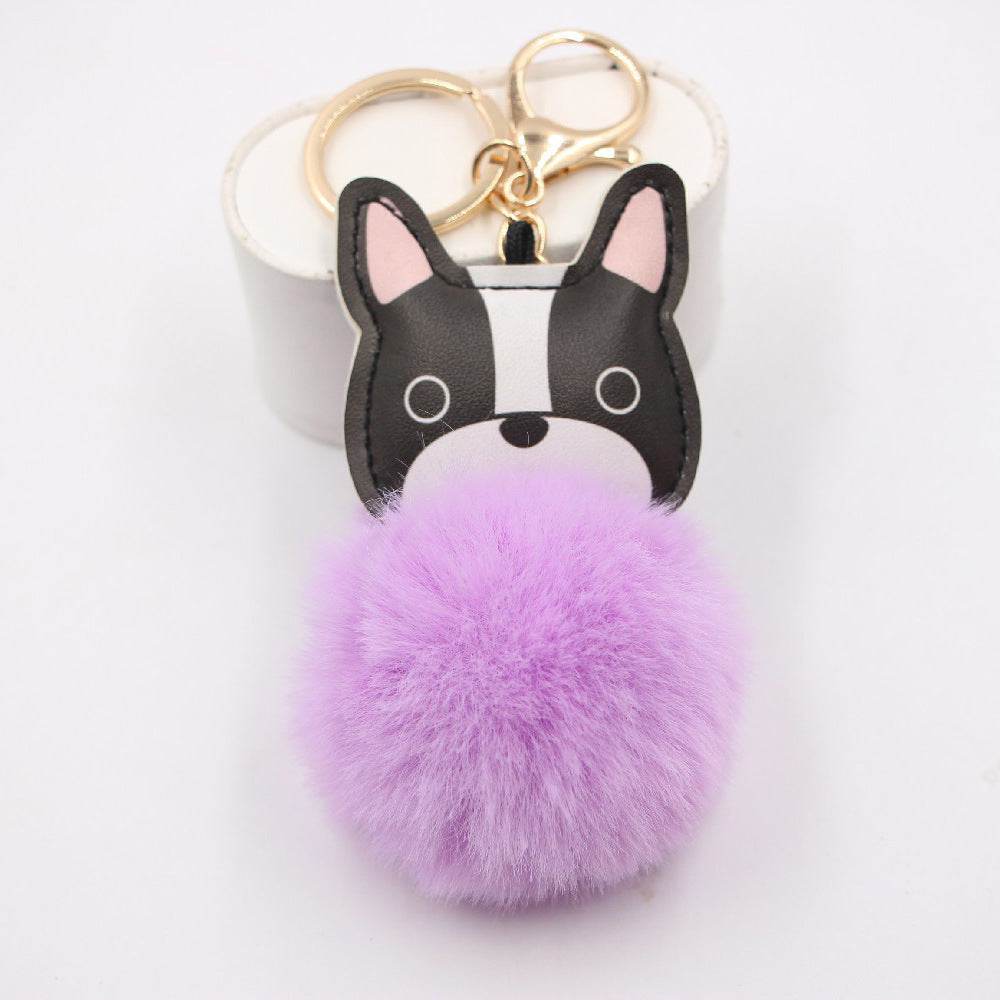 New Puppy Dog Key Chain Pendant Bag Purse Plush Pendant