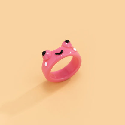 New Creative Simple Korean Cute Cartoon Frog Ring Women's Tail Ring